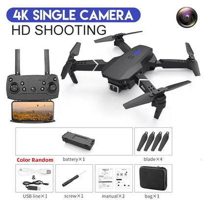 2025 New E88 Pro WIFI FPV Drone - 4K/1080P Dual Camera,Wide-Angle HD, Altitude Hold, Foldable Quadcopter, RC Helicopter Toy Gift