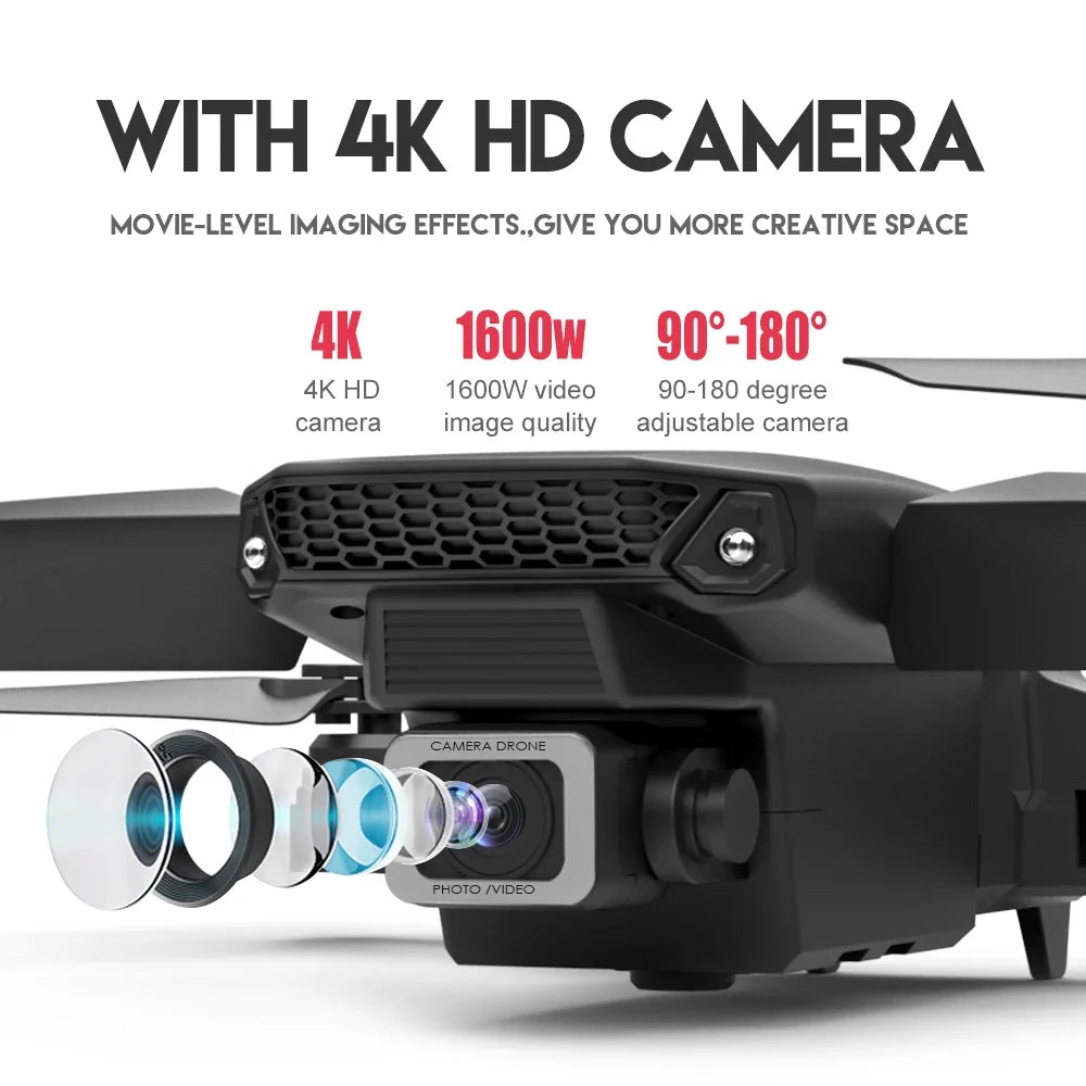 2025 New E88 Pro WIFI FPV Drone - 4K/1080P Dual Camera,Wide-Angle HD, Altitude Hold, Foldable Quadcopter, RC Helicopter Toy Gift