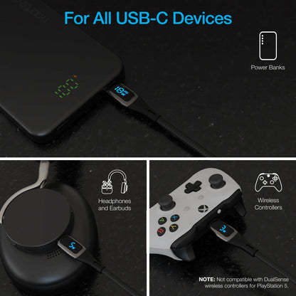 Naztech Digiwatt USB-C to USB-C Digital LED Cable 6Ft