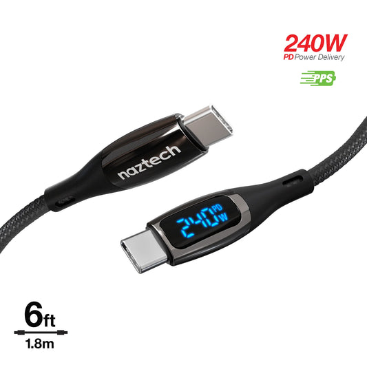 Naztech Digiwatt USB-C to USB-C Digital LED Cable 6Ft