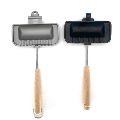 Double-Sided Sandwich Pan Non-Stick Foldable Grill Frying Pan for Bread Toast Breakfast Machine Pancake Maker