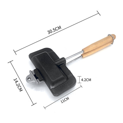 Double-Sided Sandwich Pan Non-Stick Foldable Grill Frying Pan for Bread Toast Breakfast Machine Pancake Maker